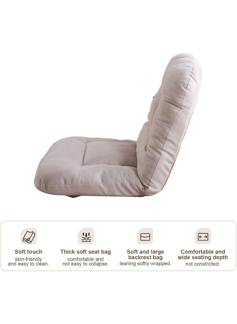WALALLA Foldable Lazy Sofa Bed Chair with Pillow, Adjustable 5-Position Floor Lounger, No Assembly Floor Sofa for Gaming, Reading, Meditation, Relaxing and Small Spaces - Image 5